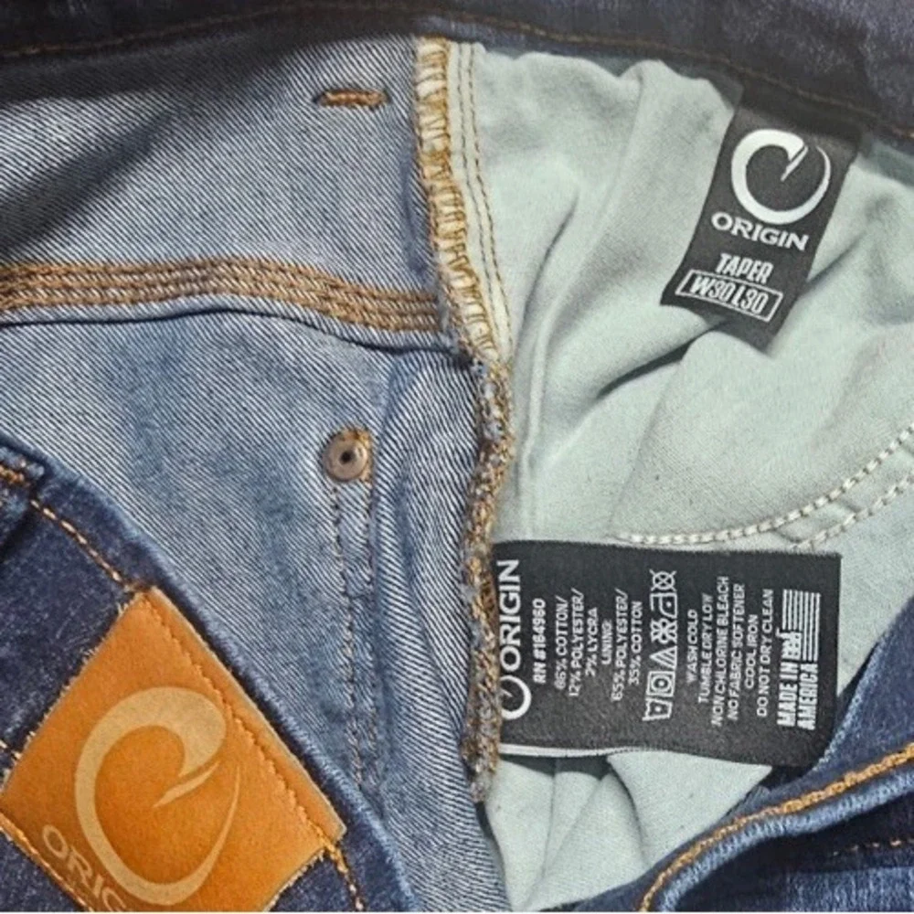 Origin Maine USA Jeans Men's 30x30 Taper Fit Flex Stretch‎ Blue Denim